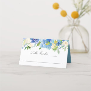 Carte De Placement Aquarelle bleu sérénité Floral