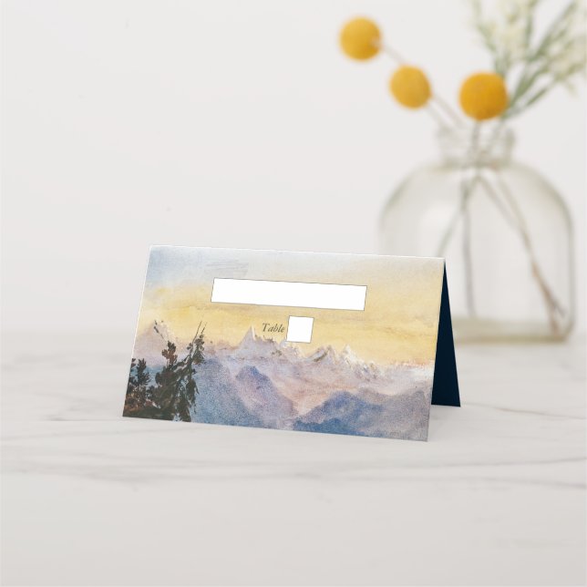 Carte De Placement Aquarelle Blue Mountains Pine Mariage (Devant)