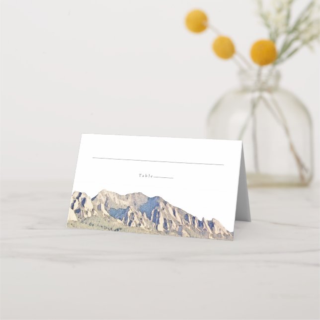 Carte De Placement Aquarelle Boulder Colorado Flatirons Nom (Devant)