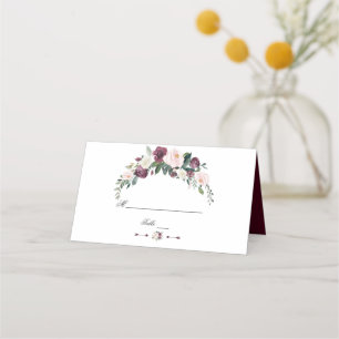 Carte De Placement Aquarelle Bourgogne Blush Ivory FlorMariage