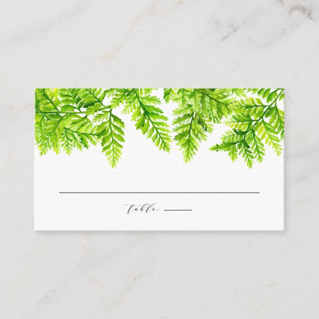 Carte De Placement Aquarelle Chartreuse Ferme verte Feuille Garland (Devant)