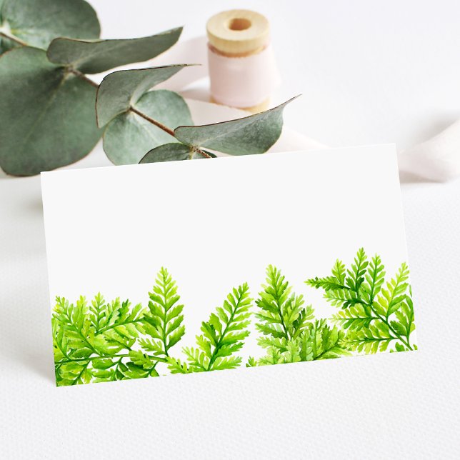 Carte De Placement Aquarelle Chartreuse Green Fern Feuille Mariage (Créateur téléchargé)
