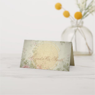 Carte De Placement Aquarelle classique Elégante Roses Roses Roses Ros
