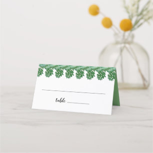 Carte De Placement Aquarelle de pin vert pâle
