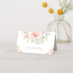 Carte De Placement Aquarelle dorée douce Wedding shower floral