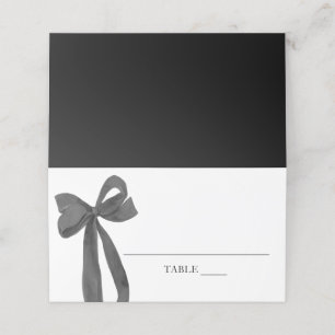 Carte De Placement Aquarelle élégante Coquette Black Bow Place Card