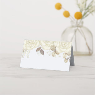 Carte De Placement Aquarelle Elégante Floral Rose Gold Green