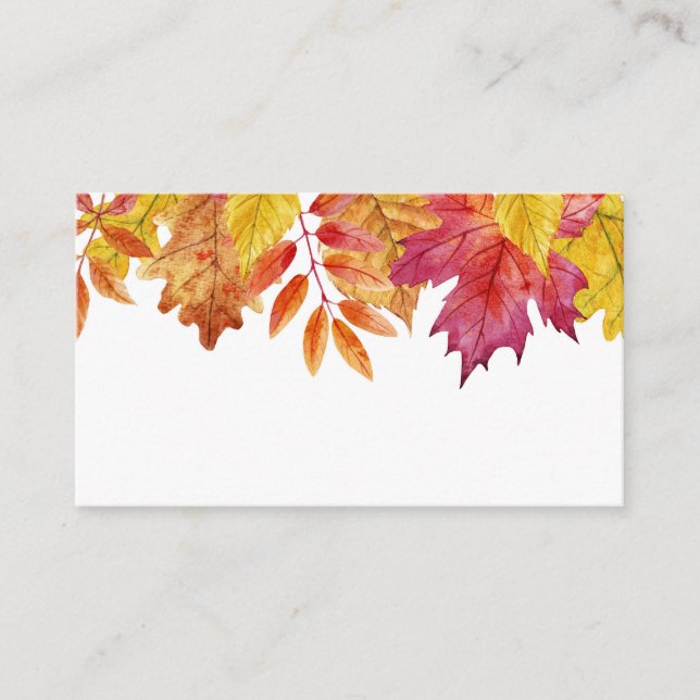 Carte De Placement Aquarelle en chute Feuille Garland Mariage d'autom (Devant)