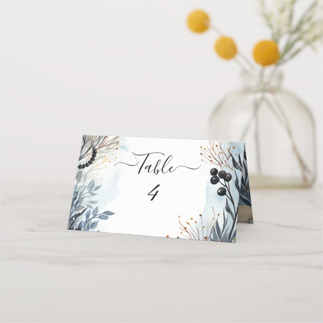 Carte De Placement Aquarelle Ethérée Delicate Foliage Serène (Devant)