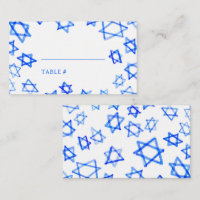 Aquarelle Étoile de David Bar Mitzvah Bleue