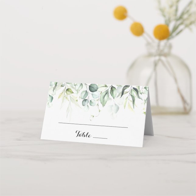 Carte De Placement Aquarelle Eucalyptus Mariage de verdure (Devant)
