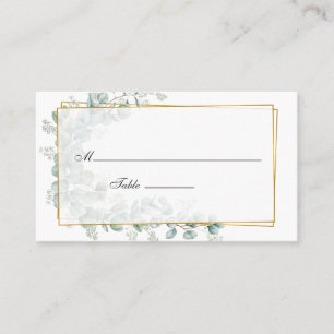 Carte De Placement Aquarelle Eucalyptus Mariage géométrique