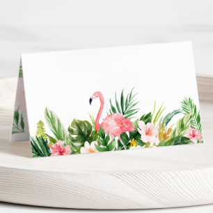 Carte De Placement Aquarelle Flamant rose Tropical Plié Carte Place