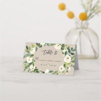 Aquarelle Fleurs blanches Mariage toile lin
