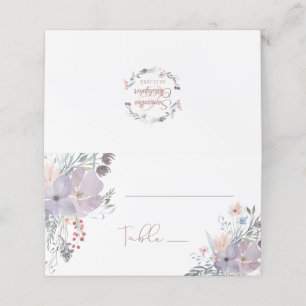 Carte De Placement Aquarelle Floral Boho Fleurs sauvages Mariage de t