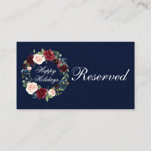 Carte De Placement Aquarelle Floral Wreath Joyeuses Vacances Appartem