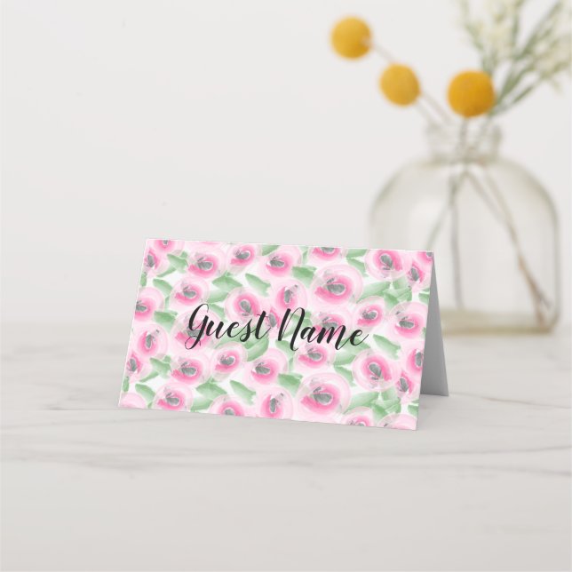 Carte De Placement Aquarelle Florale (Devant)