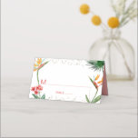 Carte De Placement Aquarelle florale Bat mitzvah rose<br><div class="desc">Aucune fête Bat mitzvah n'est complète sans cartes de lieux personnalisées. Laissez votre Bat mitzvah préféré être fier, se réjouir et célébrer son jalon à sa fête parfaitement coordonnée. Élégant, étonnant, coloré, aquarelle tropicale oiseau de fleurs de paradis, faux étoile or de David et des points de parties scintillant, avec...</div>