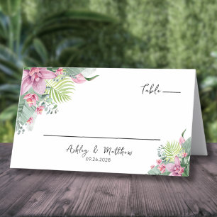 Carte De Placement Aquarelle florale Mariage tropical
