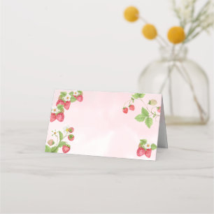 Carte De Placement Aquarelle Fraise Sucrée