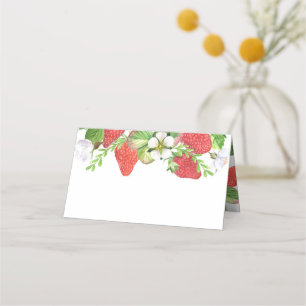 Carte De Placement Aquarelle Fraises Garland Botanique Été