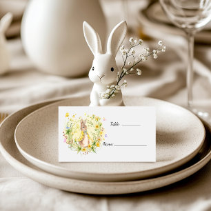 Carte De Placement Aquarelle jaune Baby shower Peter Rabbit