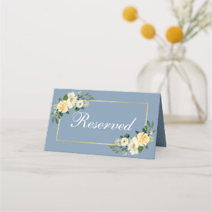 Carte De Placement Aquarelle Jaune Floral Gold Mariage Réservé