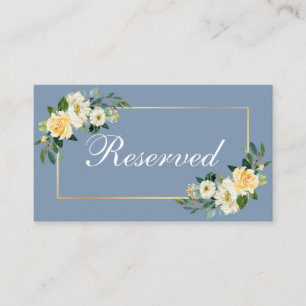 Carte De Placement Aquarelle Jaune Floral Mariage Réservé Or