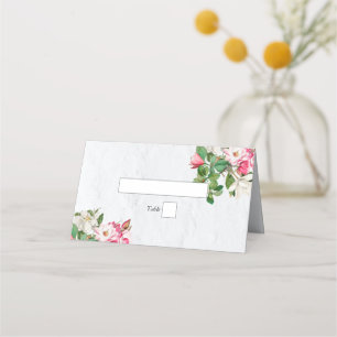 Carte De Placement Aquarelle Magnolia Fleurs Mariage