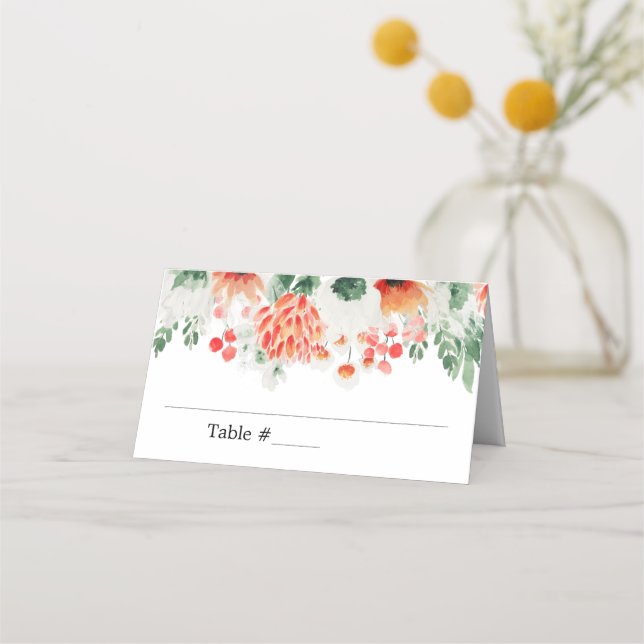 Carte De Placement Aquarelle moderne Fleur sauvage tendance Floral (Devant)