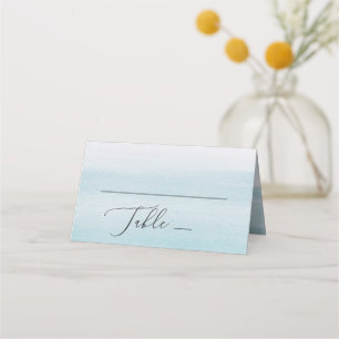 Carte De Placement Aquarelle pastel bleu nautique doux mariage