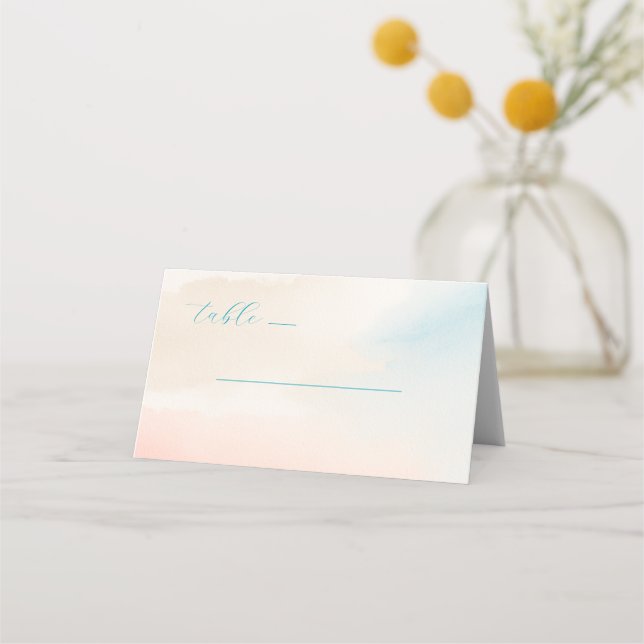 Carte De Placement Aquarelle Pastel Sereine (Devant)
