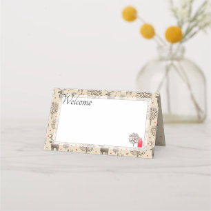 Carte De Placement Aquarelle #Reindeer Motif Tan ou Choisir la coul