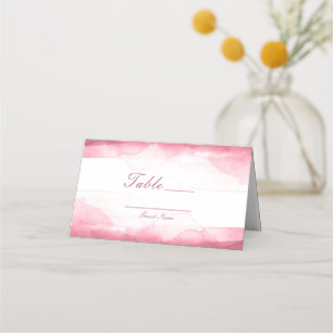 Carte De Placement Aquarelle rose Berry Mauve Numéro de table Siège