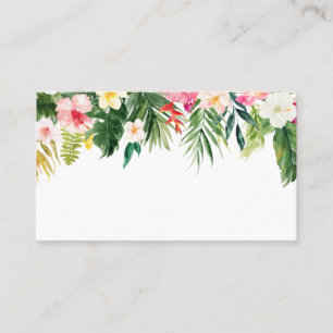 Carte De Placement Aquarelle Tropical Green and Flowers Mariage