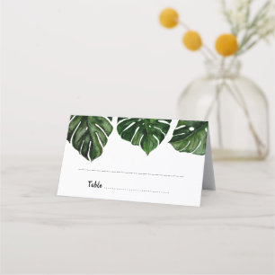 Carte De Placement Aquarelle tropicale Monstera Feuille Mariage de ve