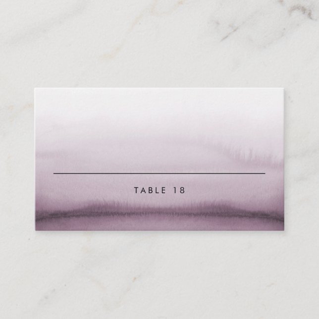 Carte De Placement Aquarelle violet Ombre Mariage moderne (Devant)