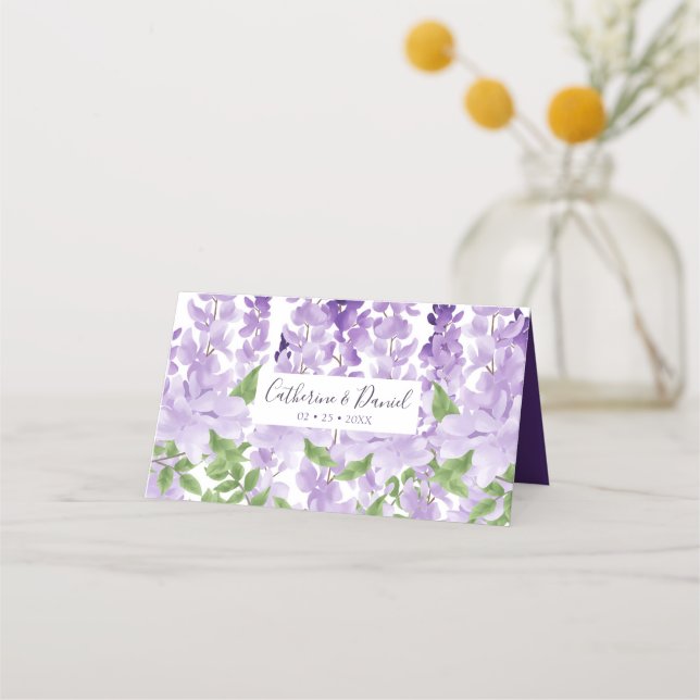 Carte De Placement Aquarelle Wisteria | MARIAGE (Dos)