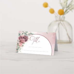Carte De Placement Arc boho tendance brush bordeaux or floral