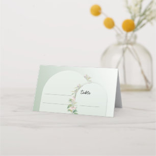 Carte De Placement Arc vert doux minimaliste floral