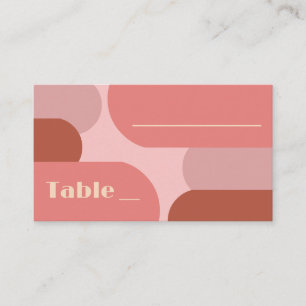 Carte De Placement Arches rétro Coral rose Mariage