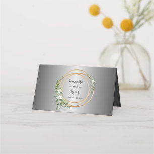 Carte De Placement Argent & Or : Un Mariage Floral