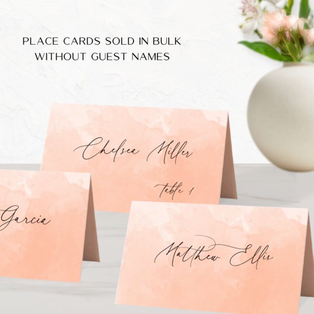 Carte De Placement Arrière - plan d'aquarelle unique Peach (Créateur téléchargé)