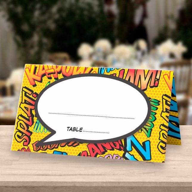 Carte De Placement Art Populaire de Bande Dessinée Rétro Tendance (Créateur téléchargé)