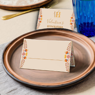 Carte De Placement Art populaire fleuri mexicain personnalisé
