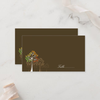 Carte De Placement Automne Coloré Arbres D'Automne Sur Mariage Brown
