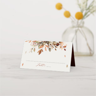 Carte De Placement Automne Feuilles Russe Pays Boho Mariage