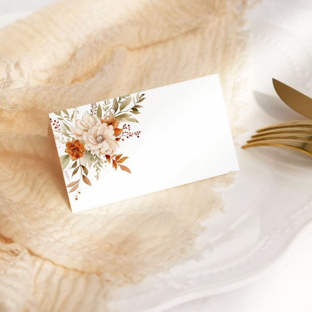 Carte De Placement Automne moderne Burnt Mariage orange (Créateur téléchargé)