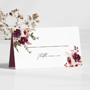 Carte De Placement Automne Romance Floral Mariage Personnalisé