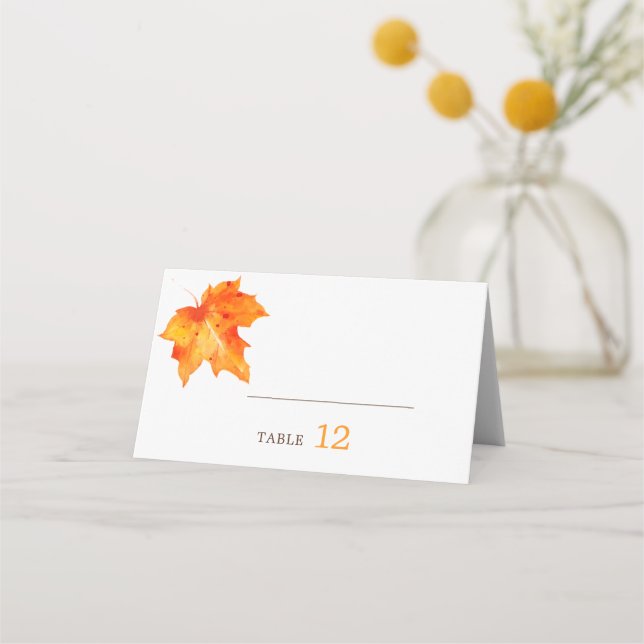 Carte De Placement Automne rustique automne dans l'amour Mariage (Devant)